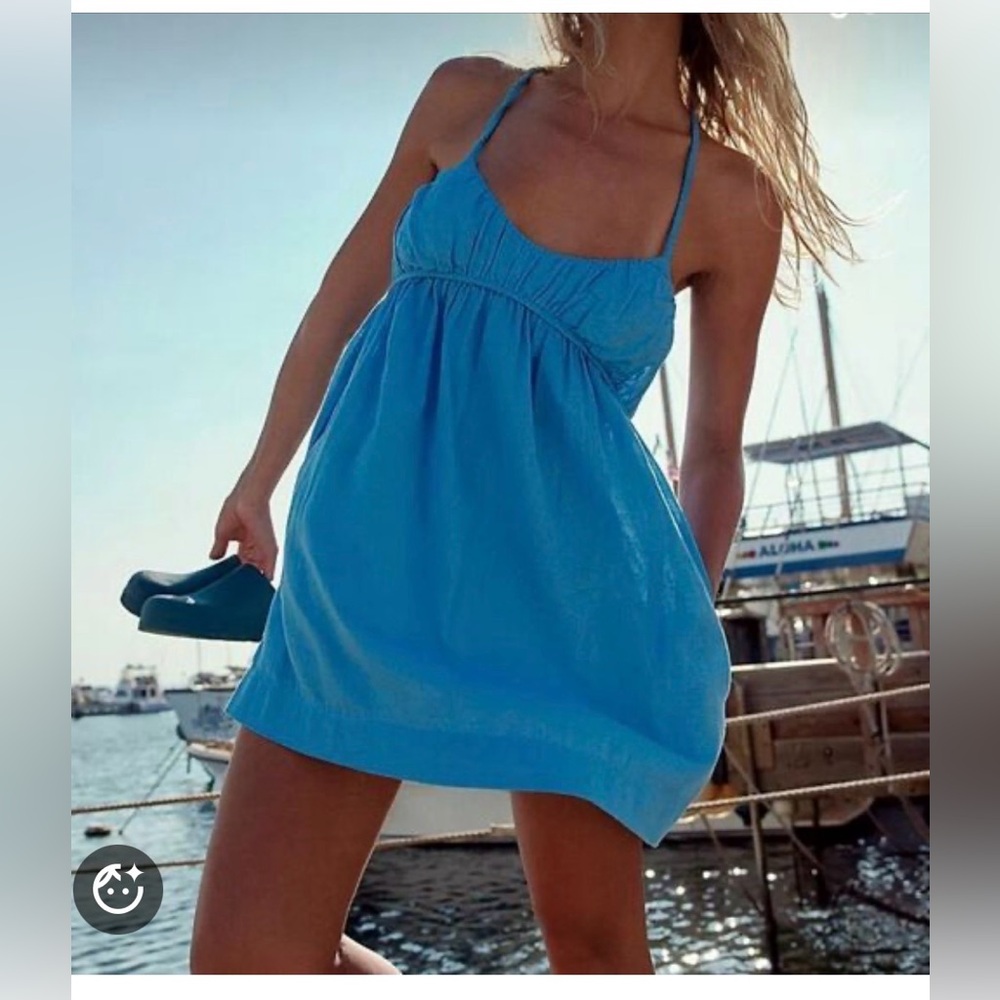 Free People Tell All Mini Dress - Cobalt Blue, Size Medium
